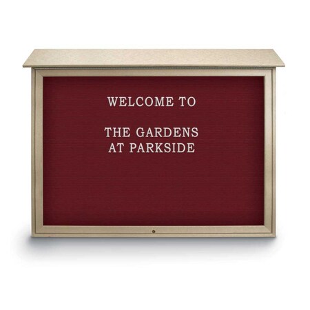 Indoor Enclosed Combo Board,42x32,White Frame/Burgundy & Buff